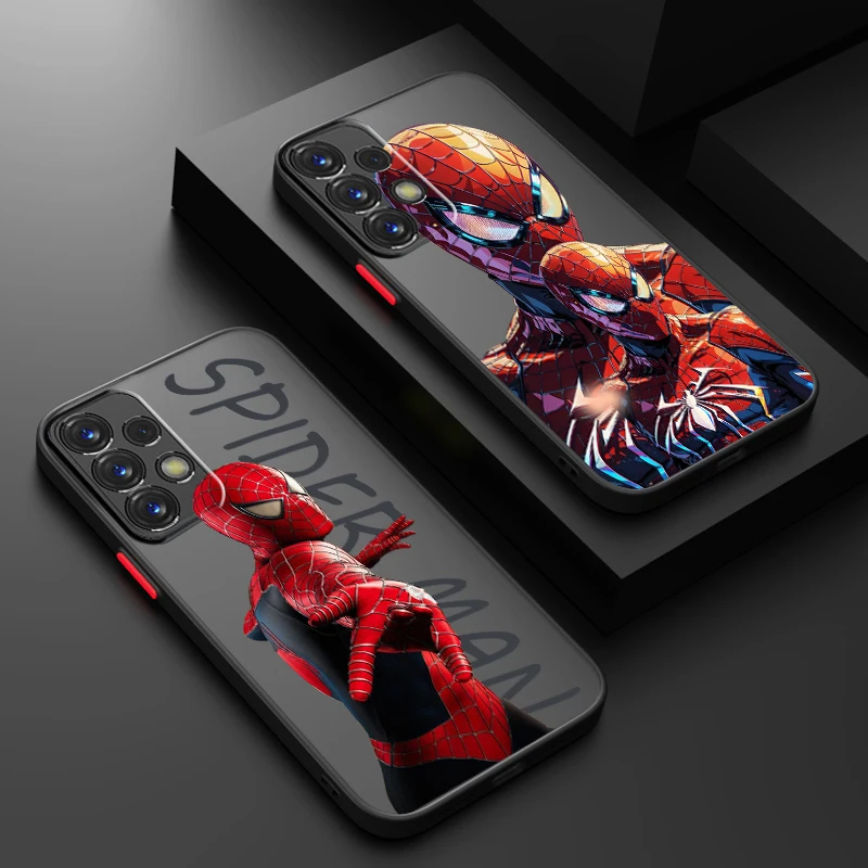 Spider-Man Unlimited Frosted Translucent For Samsung A53 A52 A33 A32 A51 A71 A21S A13 A73 A50 A22 A12 5G Funda Phone Case