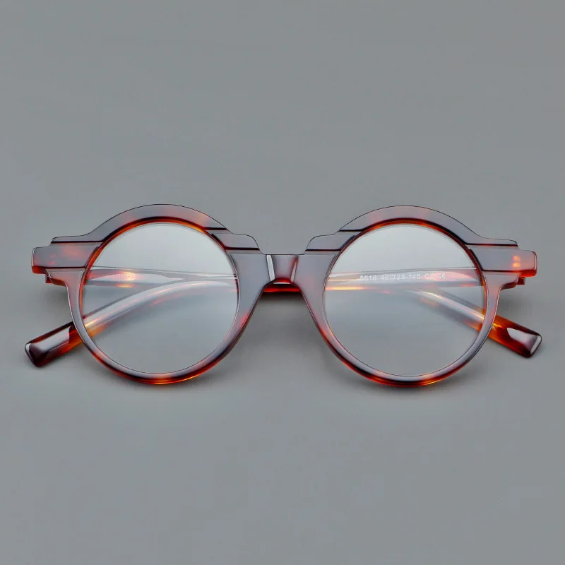Vcka vintage acetat myopie brille rahmen runde frauen männer benutzer definierte optische rezept brillen luxus brillen-0,5 bis-10 – Detail 5