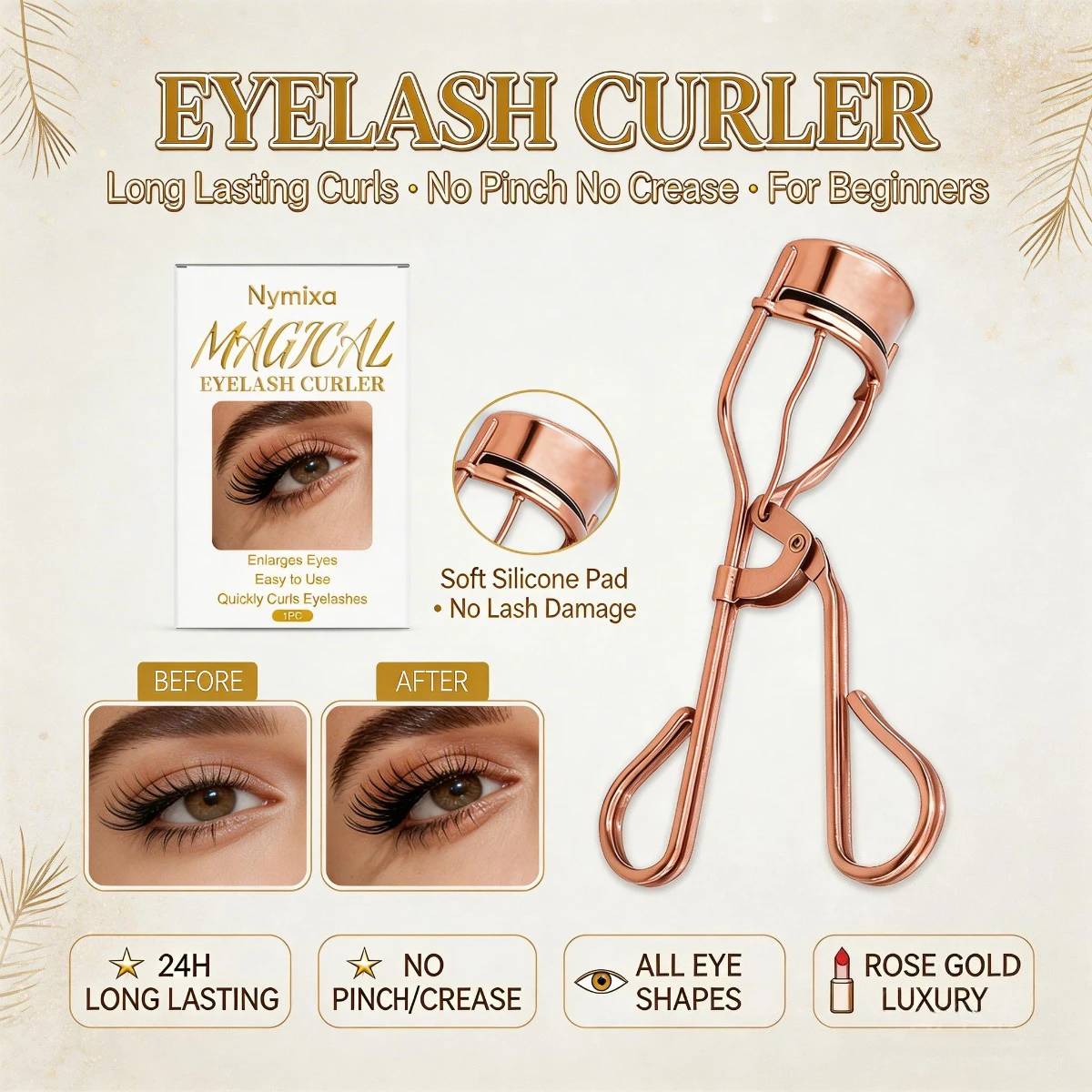 Eyelash Curler Professional Carbon Steel Natural Curl Long Lasting  Beauty Essential Easy Use Beginner Friendly Makeup Tool
