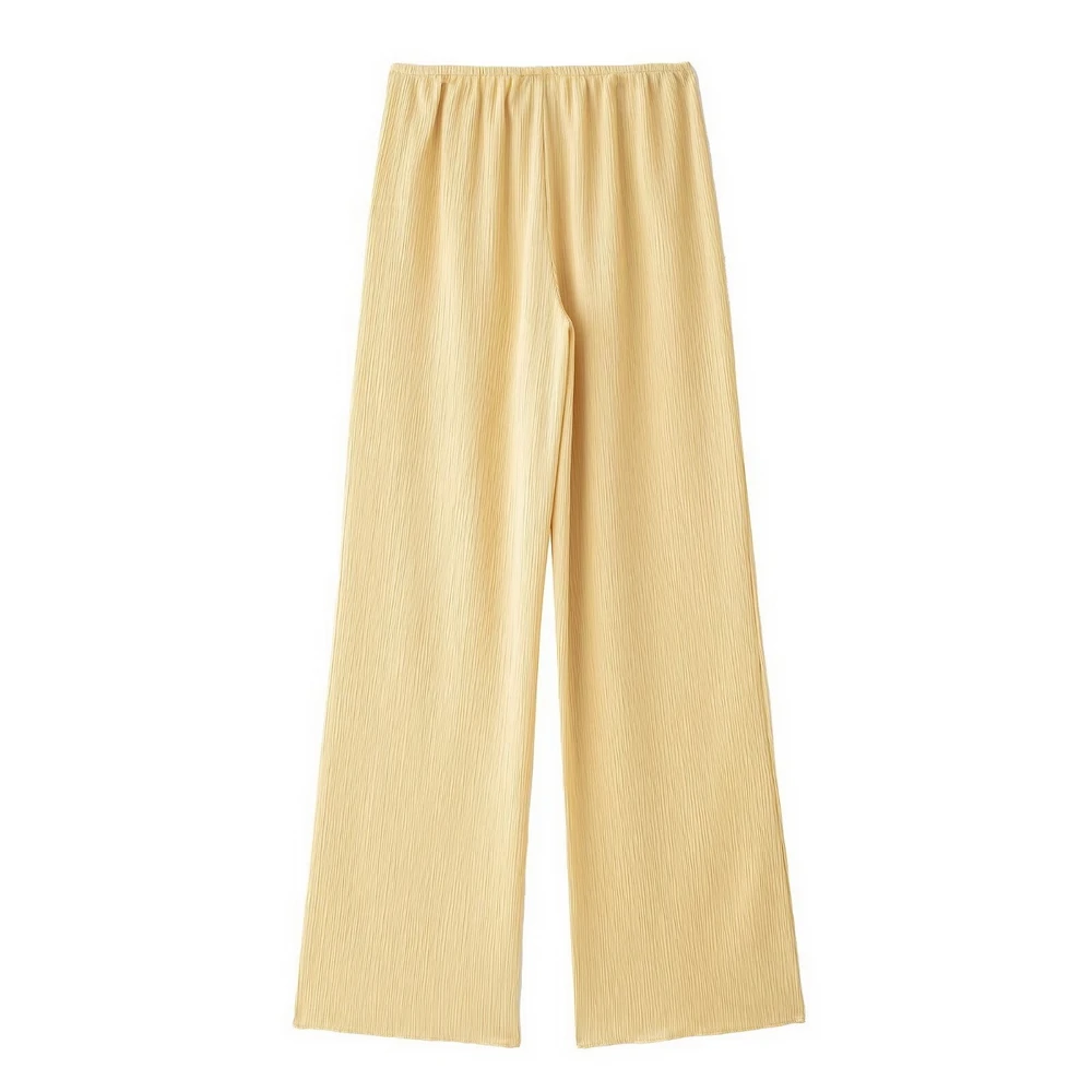 แฟชั่น 2 ชิ้นชุดผู้หญิงฤดูใบไม้ผลิฤดูร้อนสไตล์กิโมโนหลวม Lace Up เสื้อผู้หญิงกางเกงขากว้างชุด