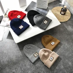 Autumn and winter warm knitted hat men's windproof and cold proof pullover hat plush wool hat pure cotton hat hats for men
