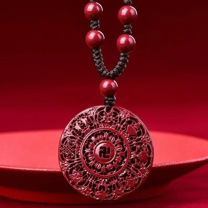 Purple Gold Sand Eight Treasures Pendant Authentic Amulet Necklace
