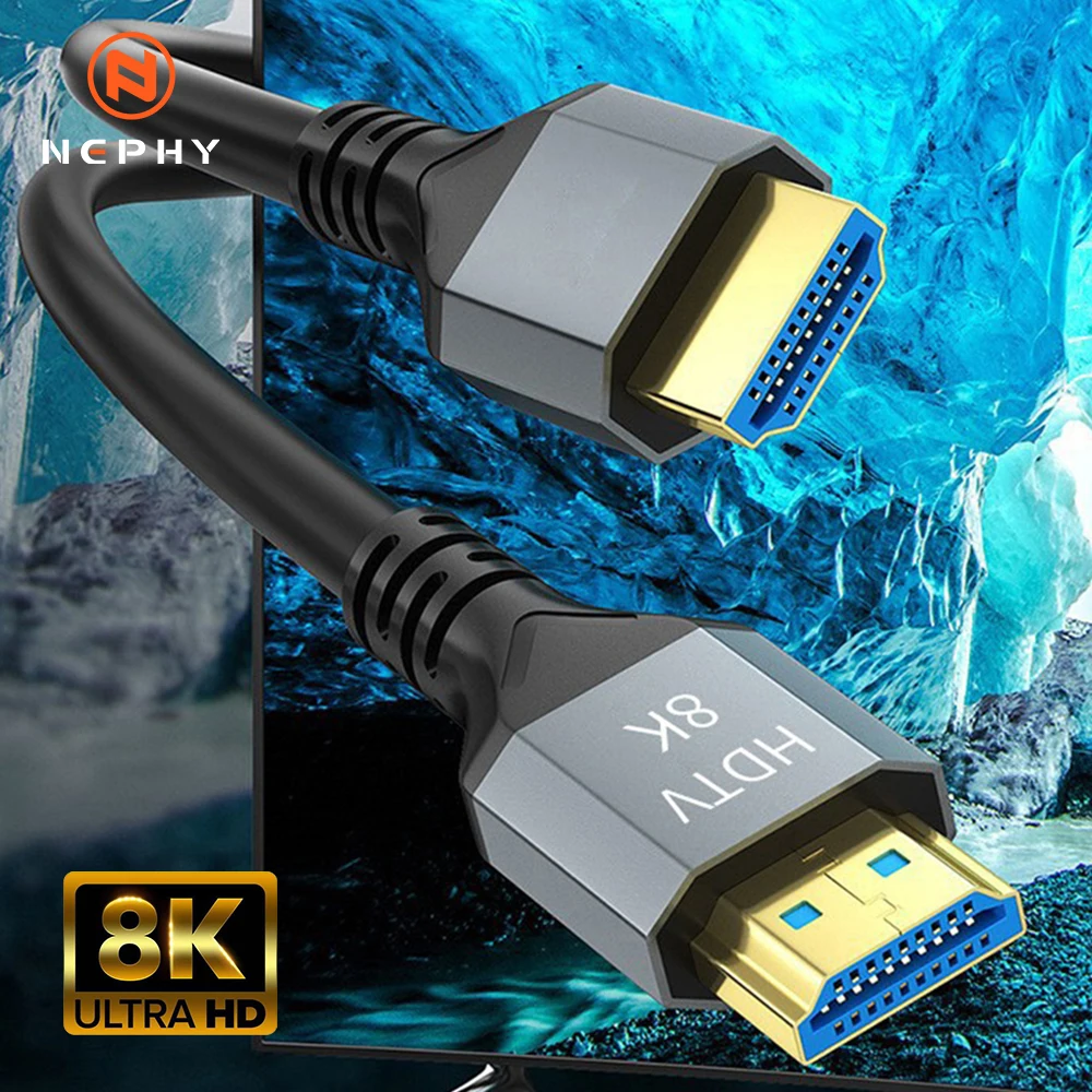 HDMI 2.1 Cable 8K 60Hz 4K 120Hz 48Gbps EARC ARC HDCP Ultra High Speed HDR for RTX Video Cable HD TV PC Laptop Projector Xbox PS5