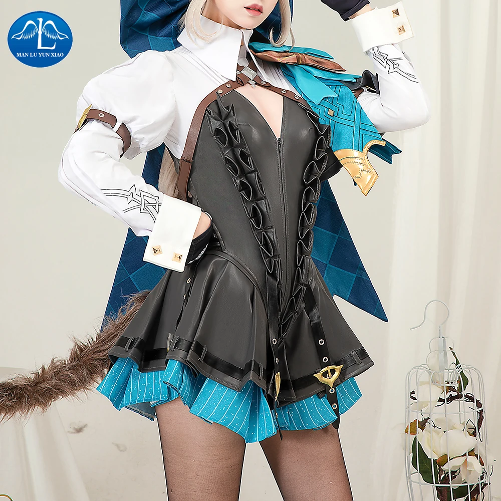 Genshin Impact Lynette Cosplay Custome Carnival Party Battle Suit for women Anime Game Lynette Cosplay for Halloween