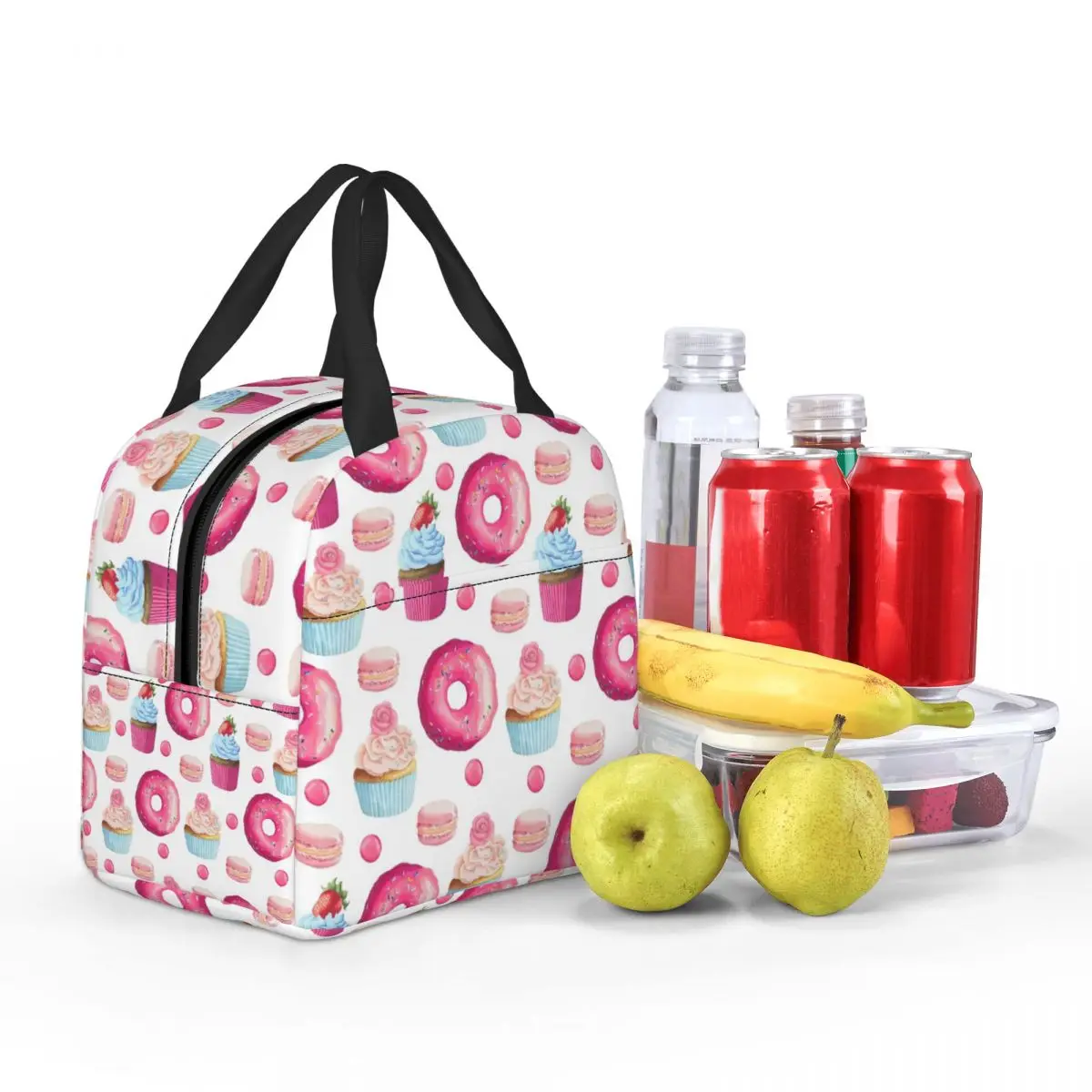 Playful Donut And Cupcake Insulated Lunch Bag for Kids School Cooler Thermal Food Box Tote Portable Lunch Boxes Container