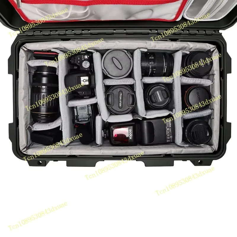 Custom Plastic Flight Case 212X Shockproof  Waterproof Hard Shell Camera Lens Protector Case With Padded Dividers