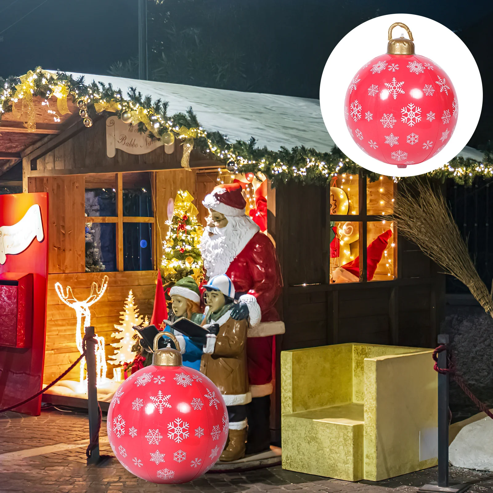 

Extra Large Christmas Inflatable Ball Ornament Festive Outdoor Indoor Decor for Garden Yard Patio Living Room Hallway Display