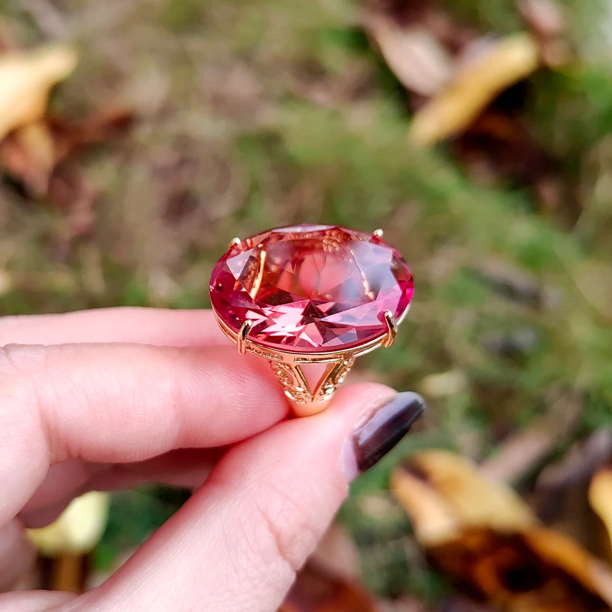 Türkischer Farbwechselnder Edelstein Sultanit Ornamente Ovaler Ring Mode Einfache Ringe für Damen Schmuck – Detail 13