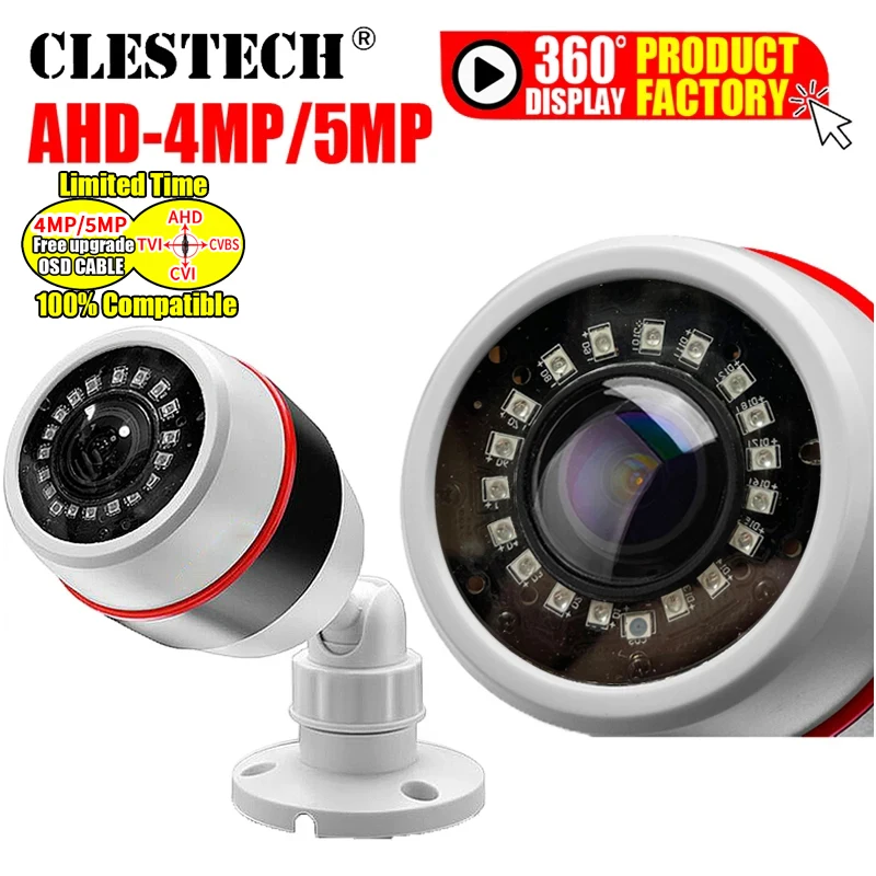 1.7mm Super wide Angle Panorama CCTV AHD Camera Analog 5MP 4MP 1080P XVI 4in1 Fisheye Lens Ball Effect infrared Security Video