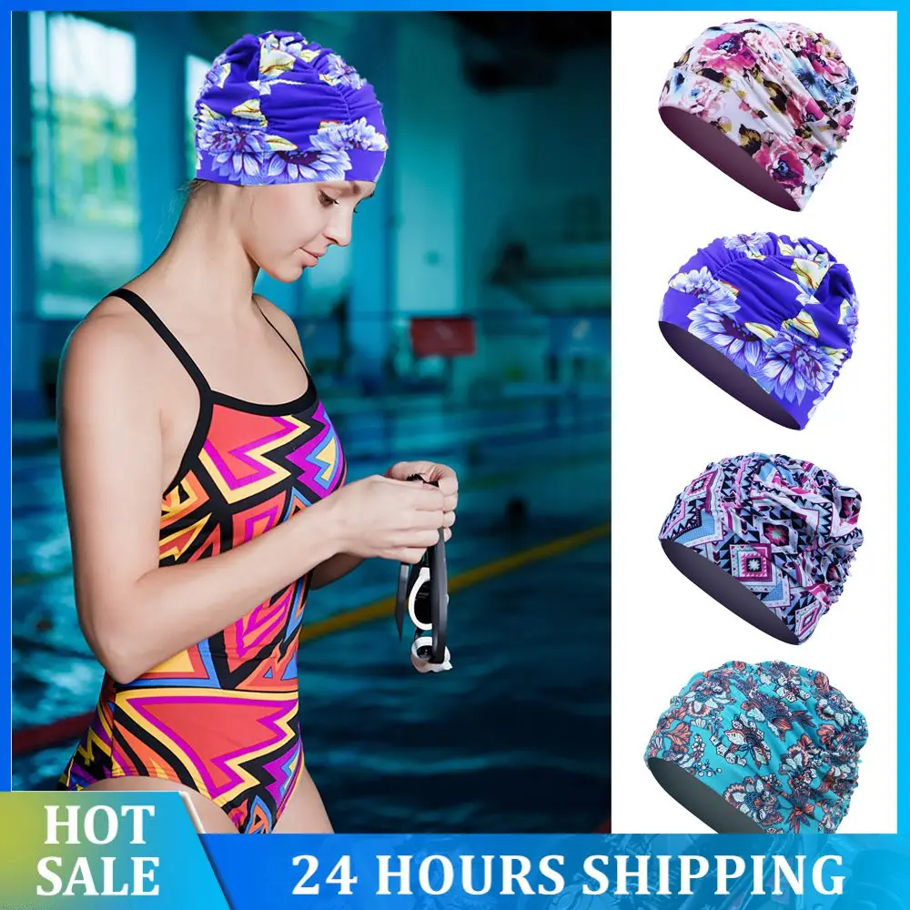 New Elastic Swimming Waterproof Ears Long Hair Sports Swim Pool Hat Free Size For Men Women Swimming Hat