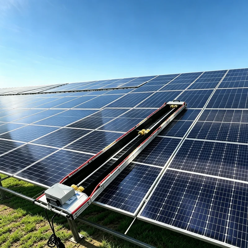 Remote Control Hanging PV Panel Cleaner, Dry Wet Solar Panel Cleaning Machine for Photovoltaic Station