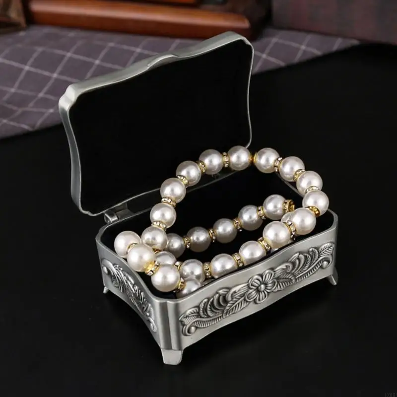 Zinc Alloy Small Jewelry Box Storage Container Perfect For Rings And Necklaces E0BF