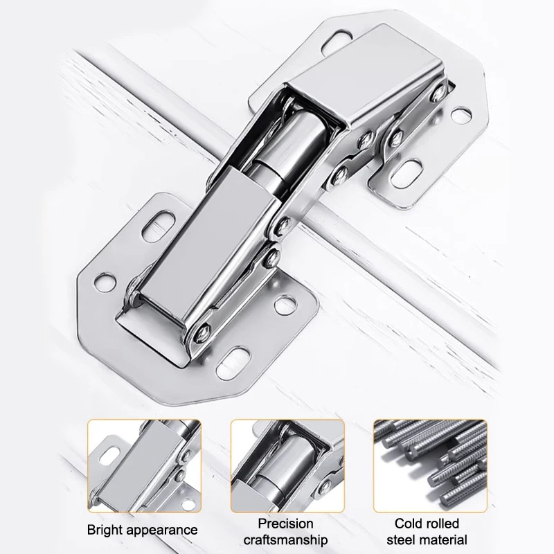 Schrankscharniere aus Stahl mit 90-Grad-Winkel, Ensemble für Wohnmöbel, mühelose Installationsbeschläge