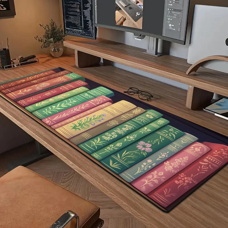 

Vintage Book Themed Mouse Pad Large Rubber Base Anti-slip PC Desk Accessories Mousepad for Office & Gamer Keyboard Mat Decor Rug