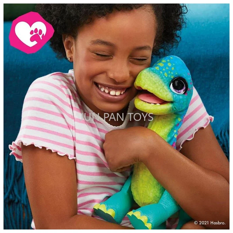 Furreal Friends Snackin' Sam The Bronto 40+ Sounds and Reactions, Electronic Interactive Plush Pets Dinosaur Children Toys Gifts