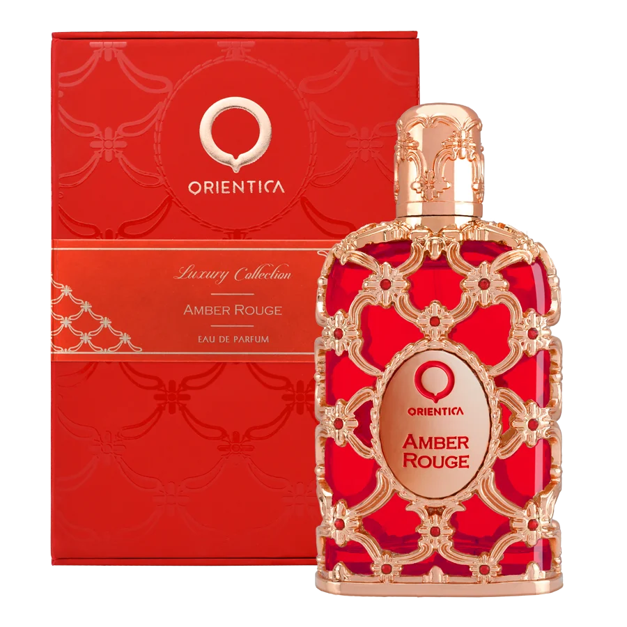 Orientica Amber Rouge Eau de Parfum-Amber Saffraan & Zoete Woody Geur, Langdurige Luxe Arabische Geur, Saffraan Geur
