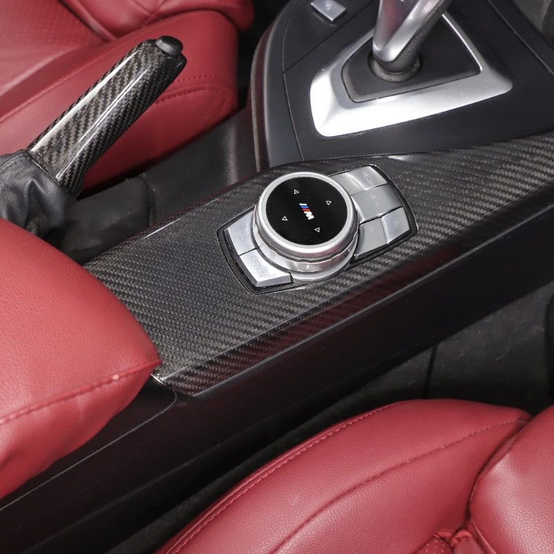 

Real Carbon Fiber Car Multimedia Knob Panel Cover Trim Interior Car Accessories For BMW 1 2 Series F20 F21 F22 2012-2018 LHD
