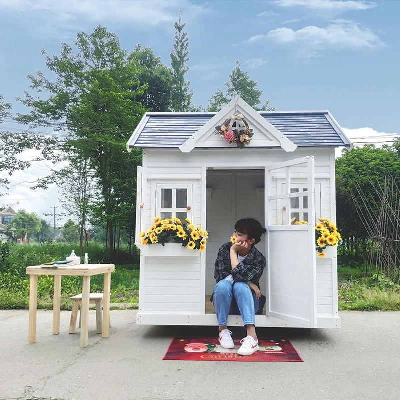 #Kindergarten outdoor chalet children's interactive game room mobile assembly tree house villa courtyard preservative wood pavil