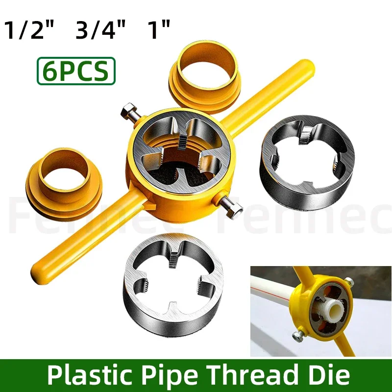 6PCS Plastic Pipe Thread Die Kit 1/2\