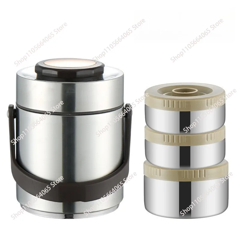 Stainless Steel Insulated Lunch Pail 2L 3 Layers Heat Retention Food Carrier for Picnics And Work