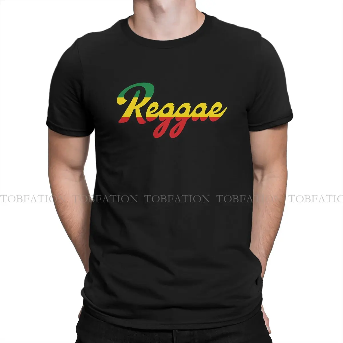 Rasta Design Crewneck TShirts Reggae Print Men's T Shirt Hipster Clothing Size S-6XL