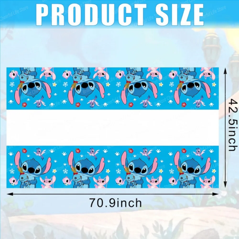 1/2/3Pcs Disney Stitch Birthday Party Tablecloth Disposable Plastic Table Cover for Baby Shower Kids Birthday Party Decorations