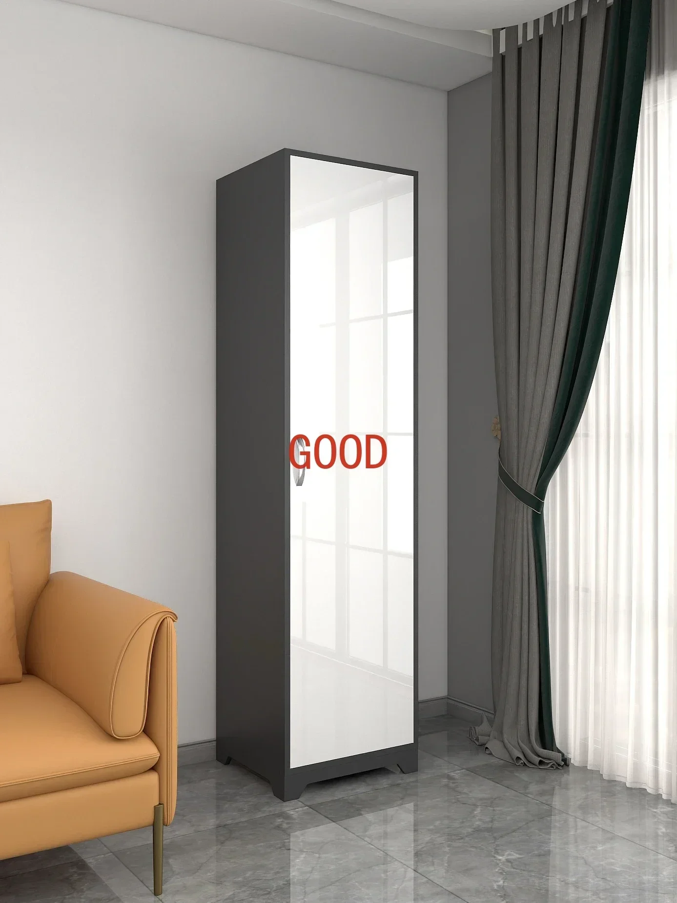 Armadio singolo con anta a battente semplice e moderno