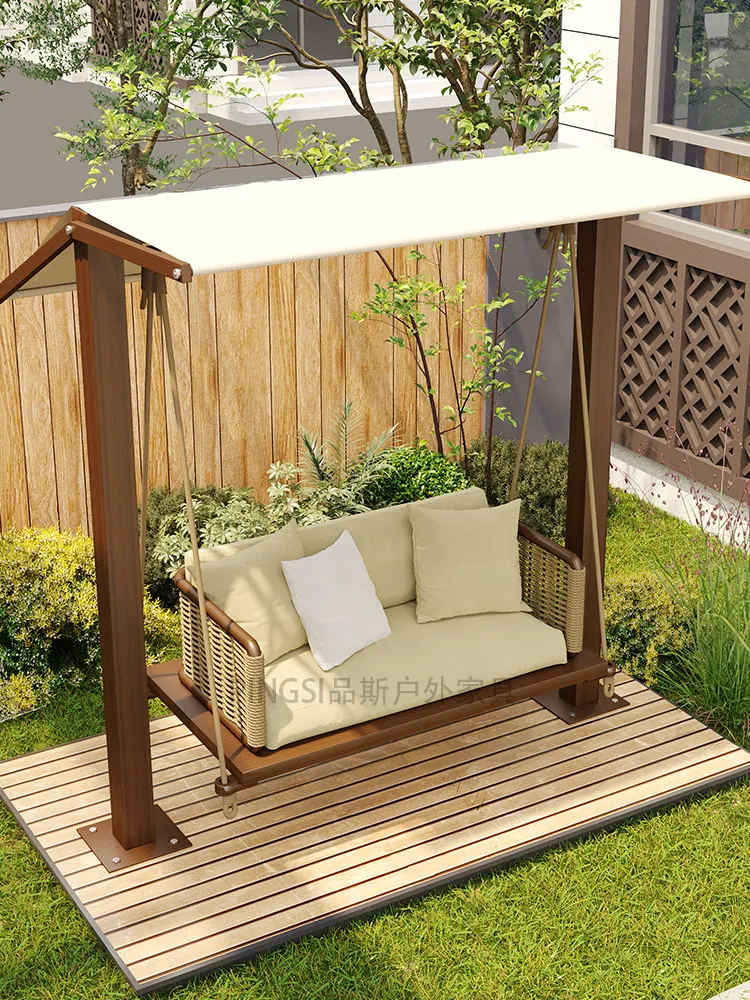 Rocking chair swing courtyard hanging   outdoor garden balcony double Internet celebrity swing chair hanging  vill