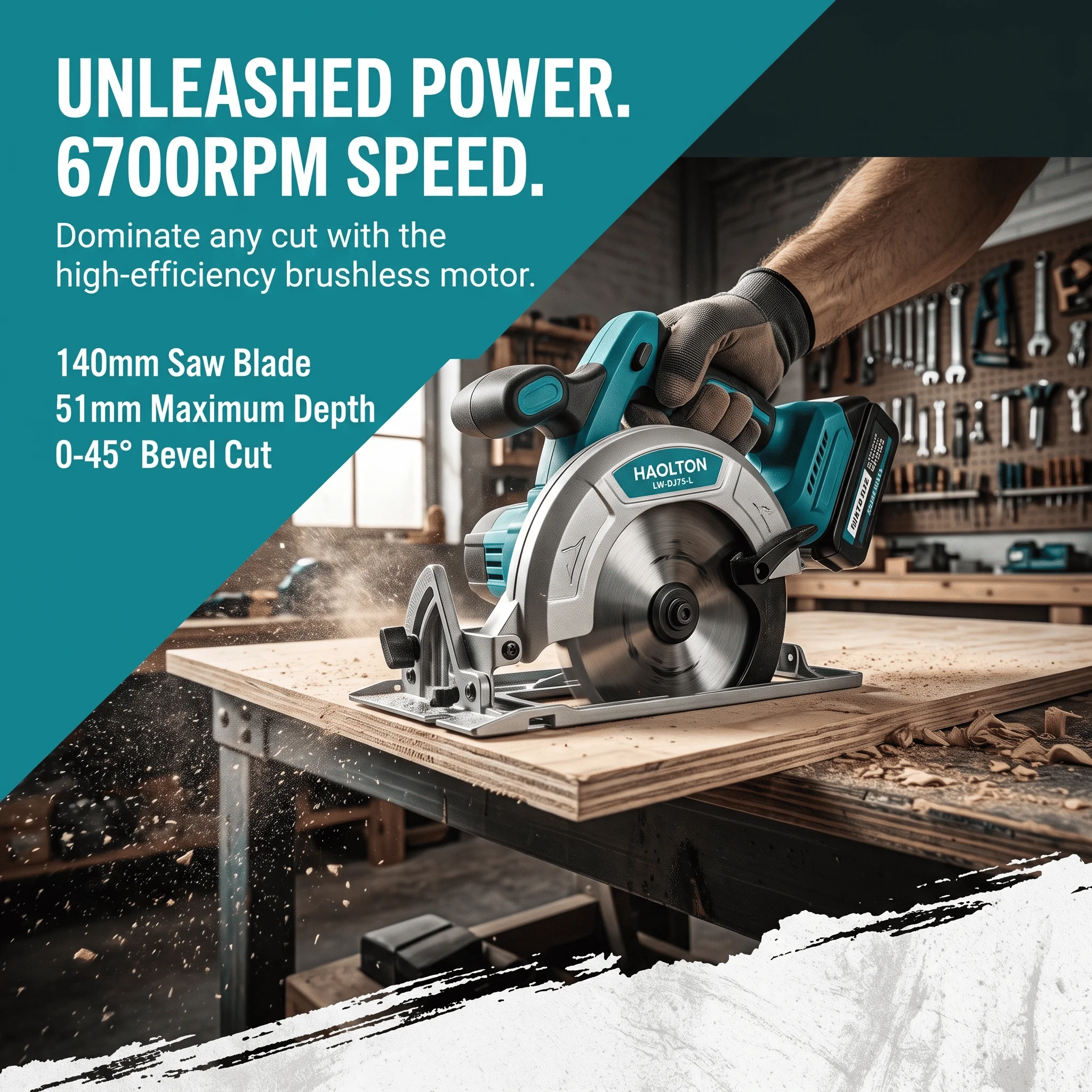 HAOLTON Brushless Cordless Circular Saw 5