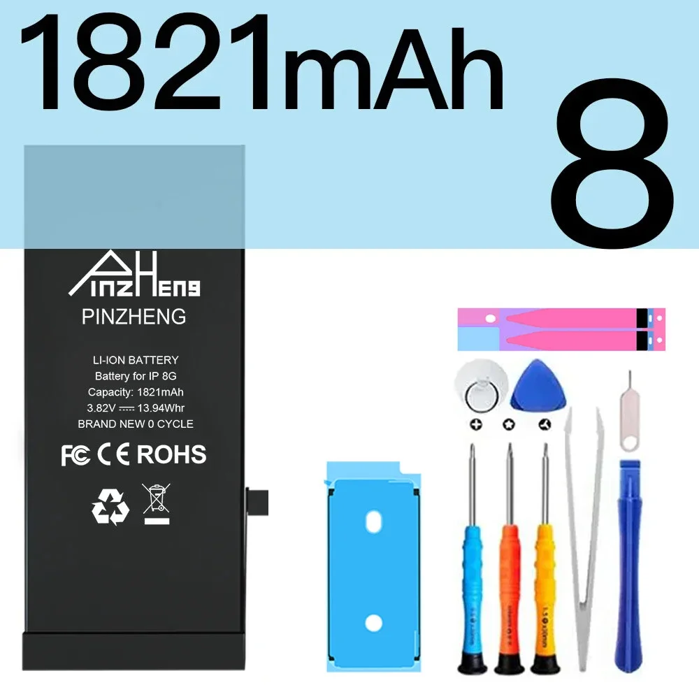 PINZHENG Echter Akku mit hoher Kapazität für iPhone 5S SE 6 6S 7 8 Plus X Xr Xs Max Telefonersatz Bateria Garantie ein Jahr 7