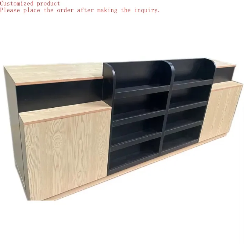 

Custom.Customized Fashion Modern Supermarket Wood Cashier Desk Reception Desk bar Counter with Drawer