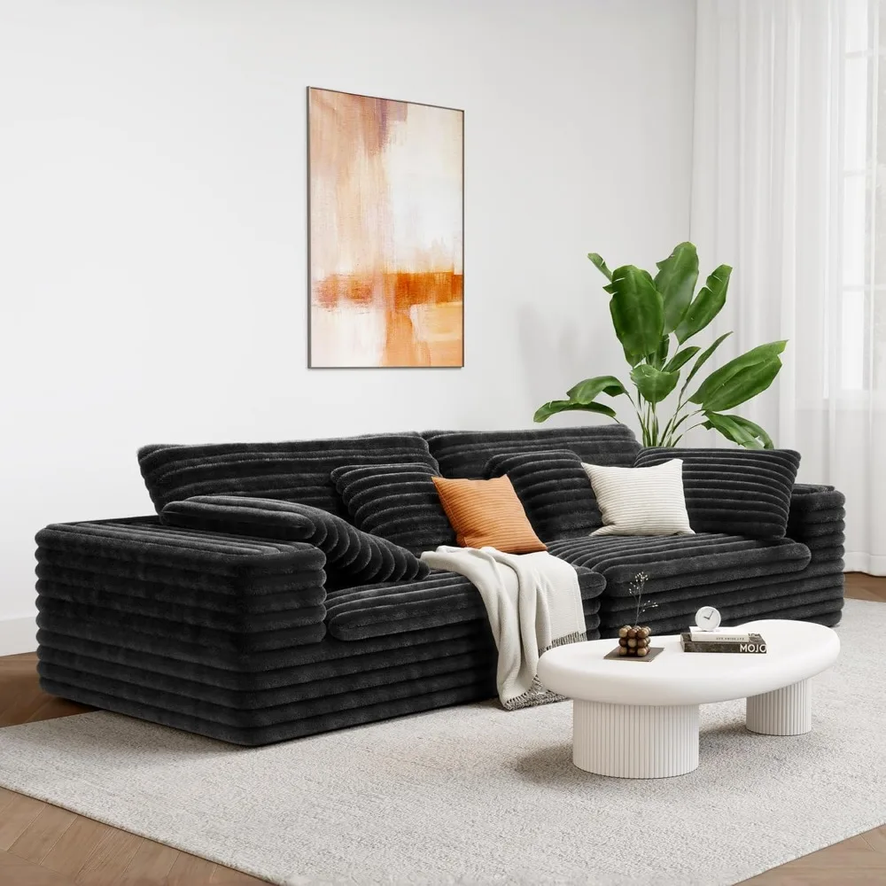 

Modern Modular Sectional Sofa, Oversized Luxury Couch with Comfy Cushions, No Assembly Required, Plush Corduroy Upholstery