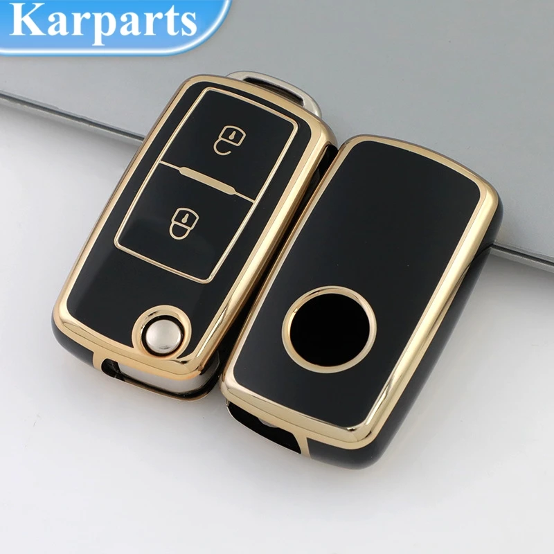 

For VW Volkswagen MK4 Bora Golf 4 5 6 Jetta Passat Polo Bora Touran Skoda Seat TPU 2 Buttons TPU Car Key Case Cover Shell Fob