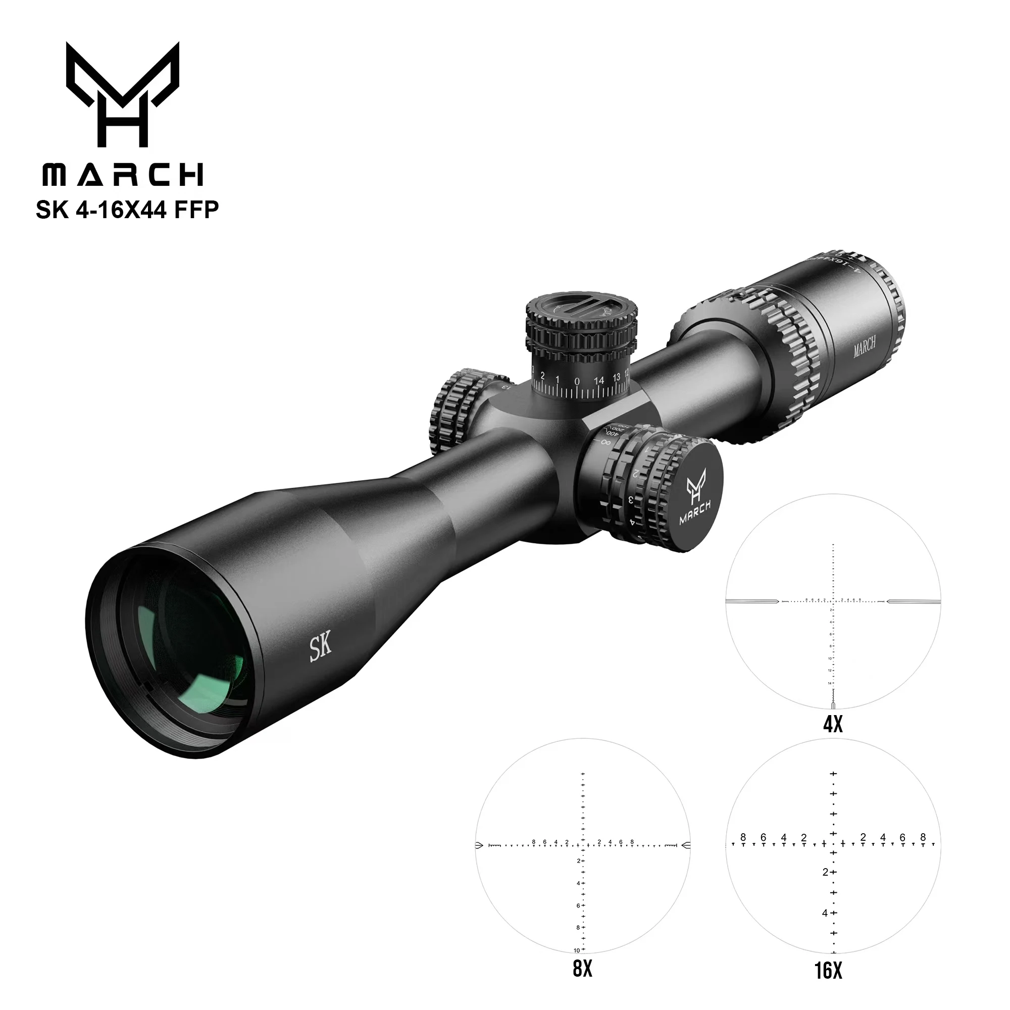 

MARCH SK 4-16x44 FFP Tactical Caza Riflescope Spotting Scope for Hunting Illumination Reticle Air gun Airsoft Optical Sight