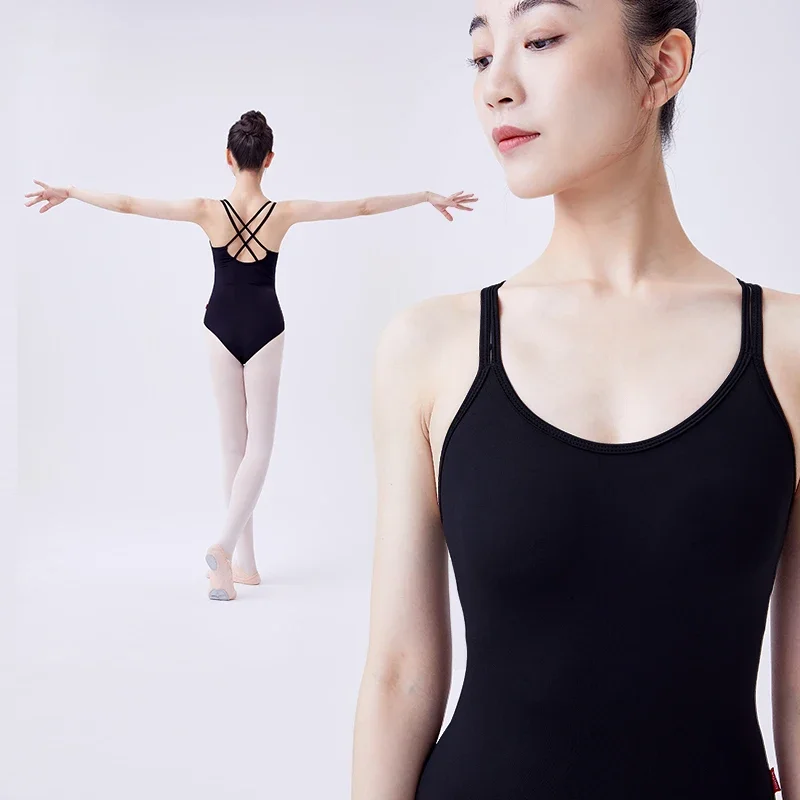 

2025 Leotardos de Ballet para mujer, leotardo gimnástico, camisola de baile para adultos, leotardo con tirantes finos, traje