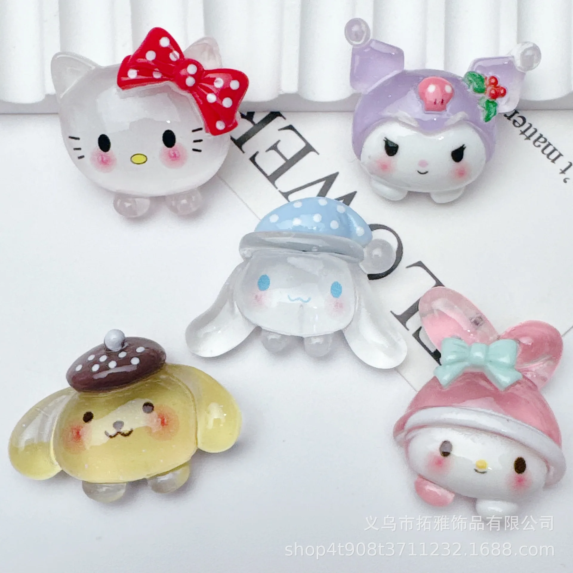 5 Pcs New Cartoon Transparent animal head Series Resin Scrapbook Diy Jewelry hair clips Ornament Accessories