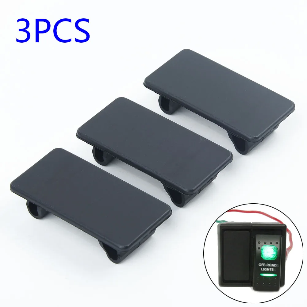 New Useful Practical Rocker Switch Holder Decal Interior Panel Standard 3pcs Accessories Auto Black Blanking Decoration