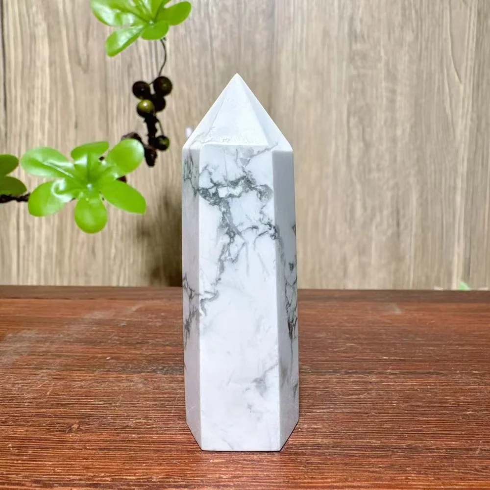 Natural Samll Howlite Stone Towers Points Healing Crystal Reiki Energy Home Decoration Ornaments Gifts