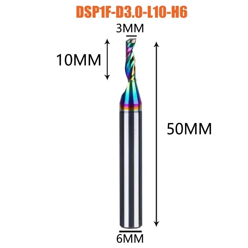 1 st AAAAA Enkele Fluit Carbide Spiraal Frees 3.175, 4.5, 6mm Aluminium Frees Graveren Houtbewerking Acryl DLC Coating