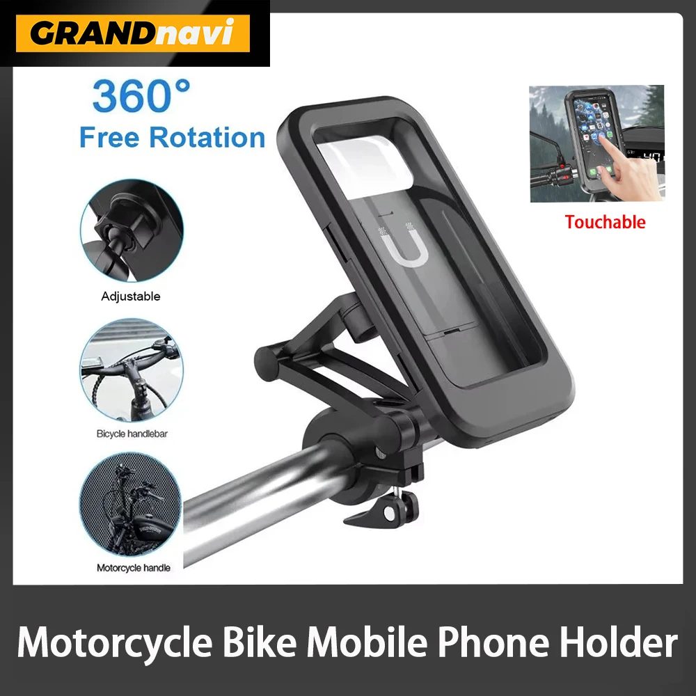 

Waterproof Motorcycle Bike Electric Car Mobile Phone Holder Support Universal Bicycle 360° Swivel Adjustable Phone Holder