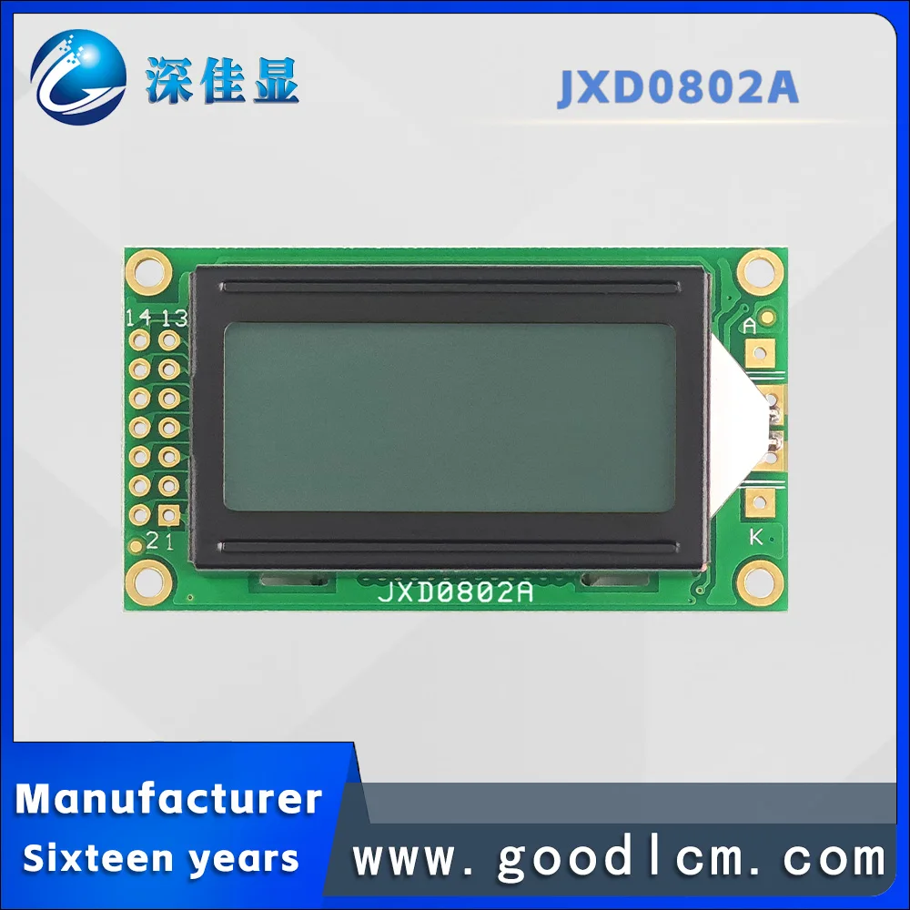 Imagem -03 - Porta Paralela 0802 Clearness Character Screen Tamanho Pequeno do Ecrã Lcd St7066 Driver Aip3106 Módulo de Exibição Lcm Lcm Jxd0802a