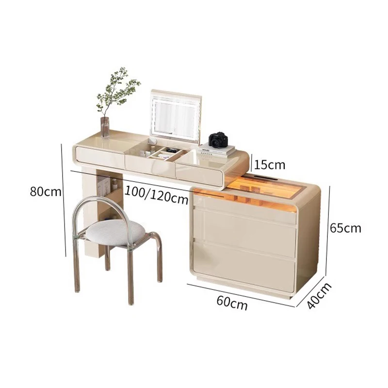 Contemporary Trendy Vanity Table Elegant Multifunctional Minimalist Beauty Vanity Table With Lights Design Meuble Furniture