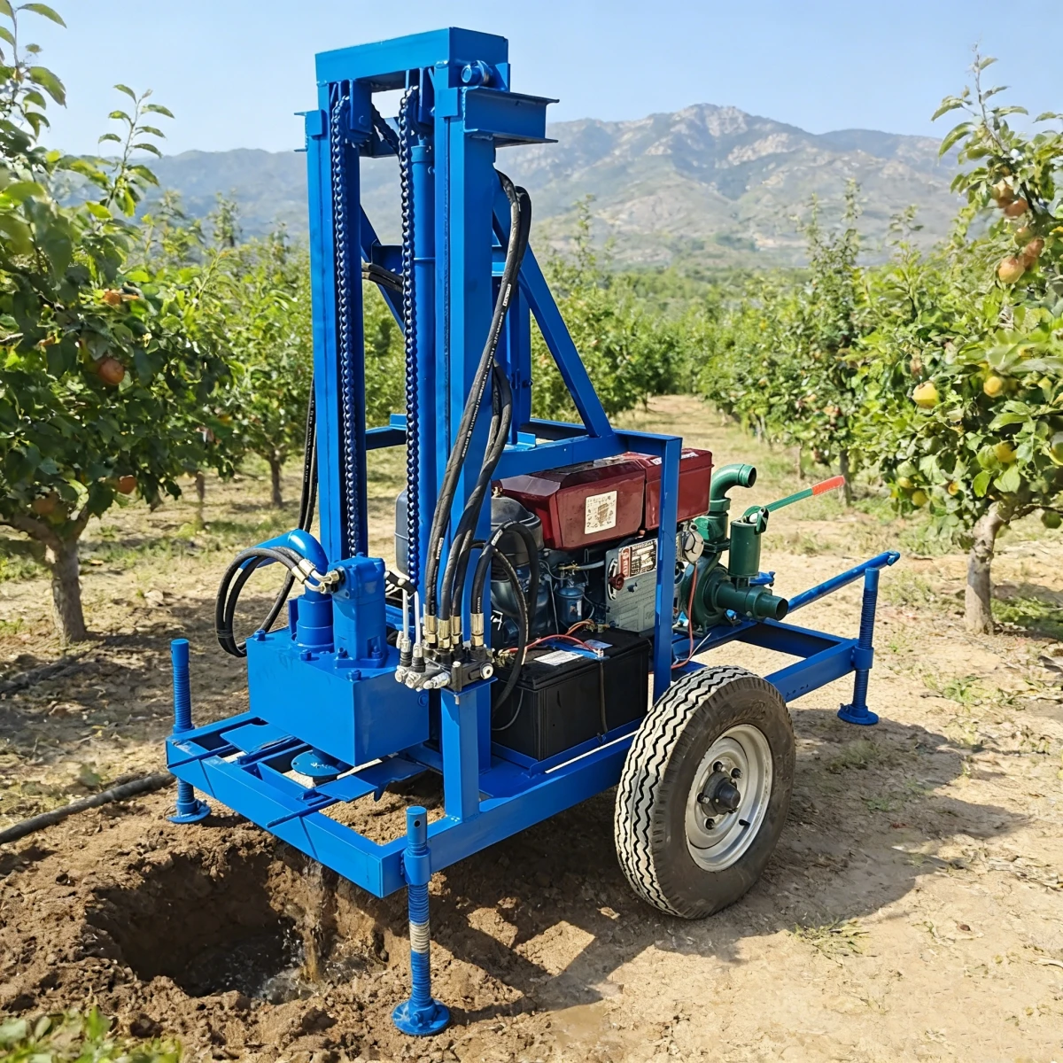 Compact Diesel Crawler Water Well Drill Rig 100m 200m 300m Depth Lightweight Design for Easy Transport and Garden Use