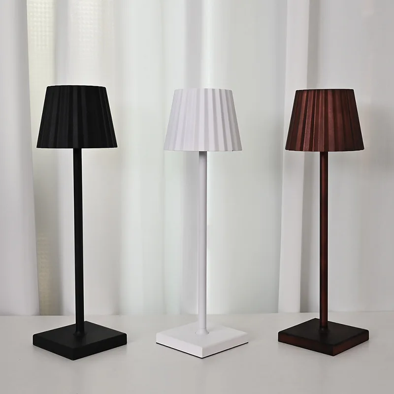 

Hotel Bar Home Decoration Desk Lamp Pleated Table Lamp For Living Room Home Decoration Nordic Usb Rechargeable Bedside Lamps