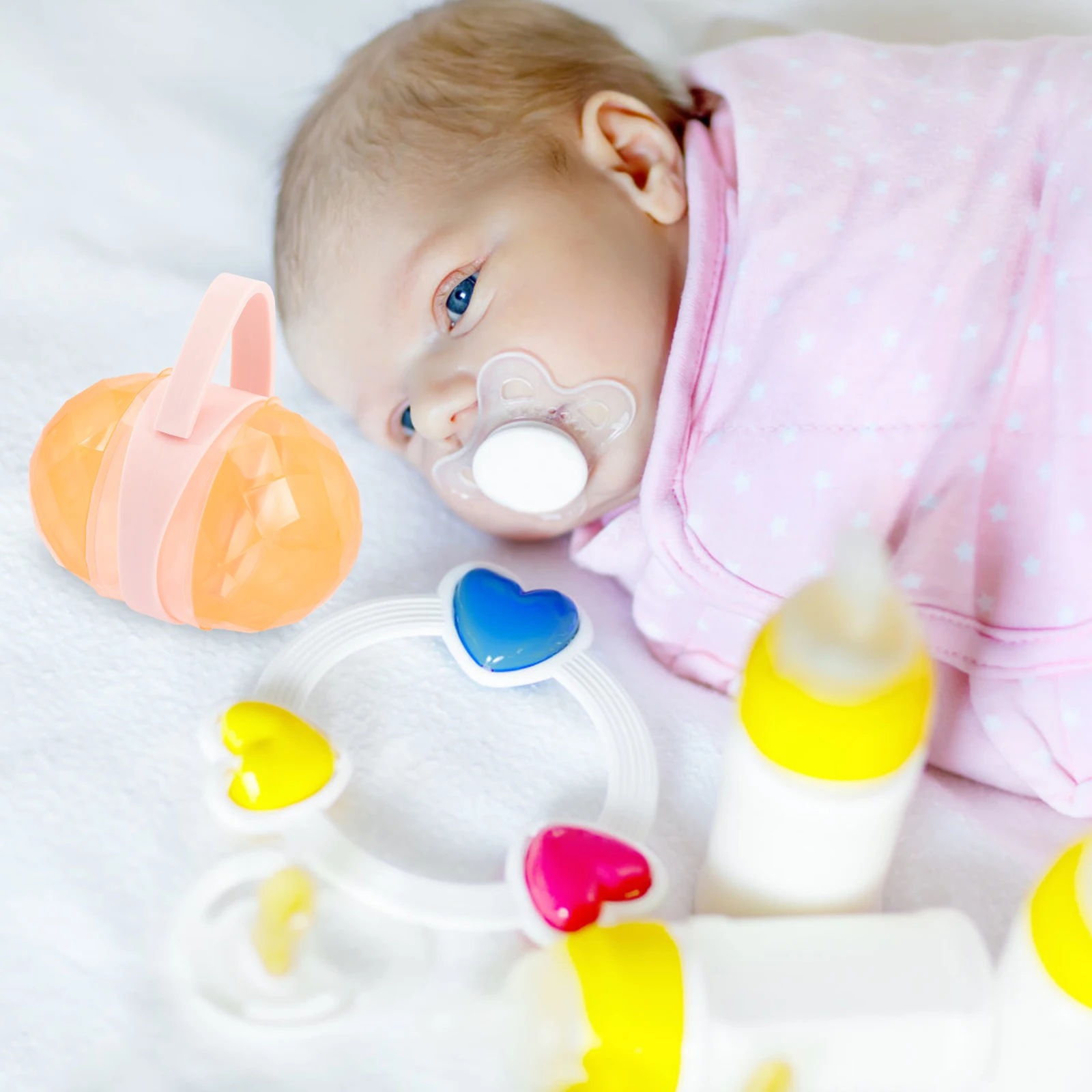

Pacifier Case Dustproof Baby Pacifier Box Portable Newborn Holder Clip Storage Container Plastic Shield Packing Box Feeding