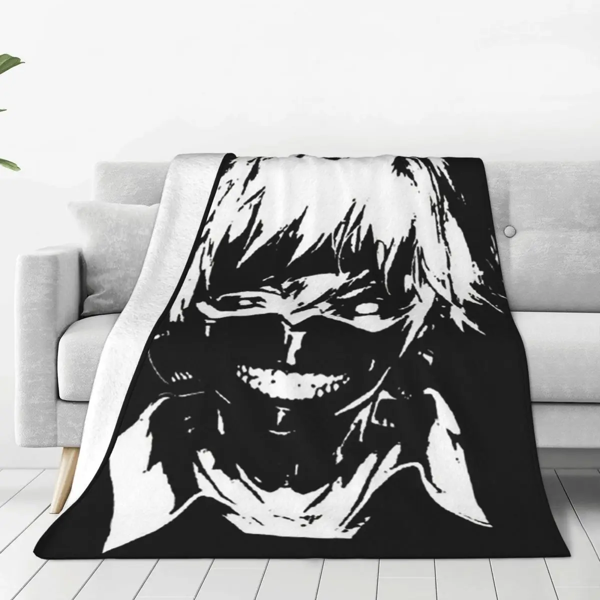Tokyo Ghoul Anime Blanket Soft Warm Flannel Throw Blanket Bedspread for Bed Living room Picnic Travel Home Couch