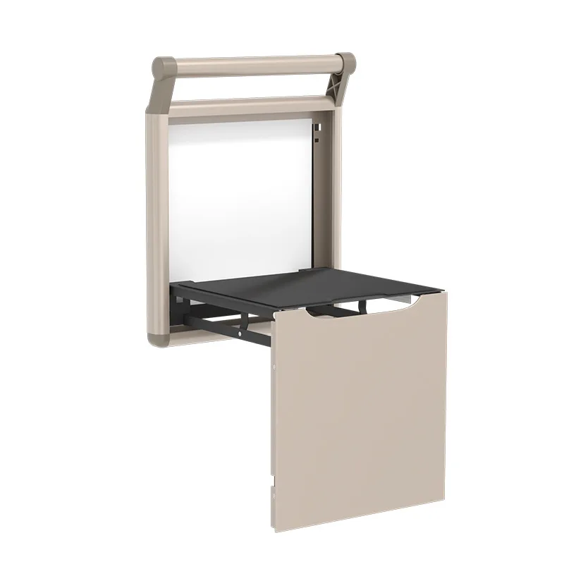 Hidden folding shoe changing stool, multi-functional household wall-mounted ultra-thin entrance shoe cabinet folding stool