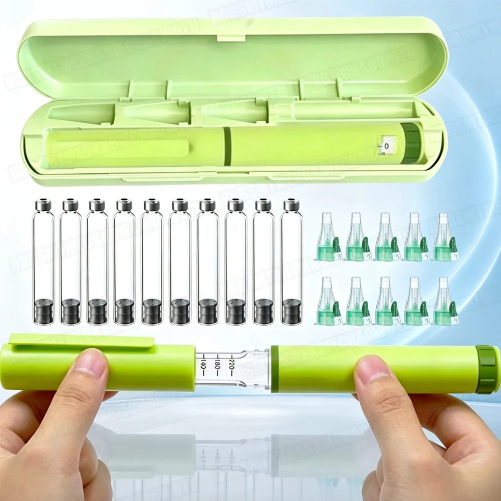 3ml Injection Pen 10Pcs 4-8mm Needle 10Pcs 3ml Cartridge With Portable Case for Weight Loss Medical Aesthetic Beauty Reusable
