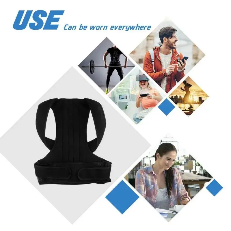 Lumbar Column Posture Corrector Vest Adjustable Reinforced Belt Back Support Strap Shoulder Spine Brace Neck Stretcher Trainer