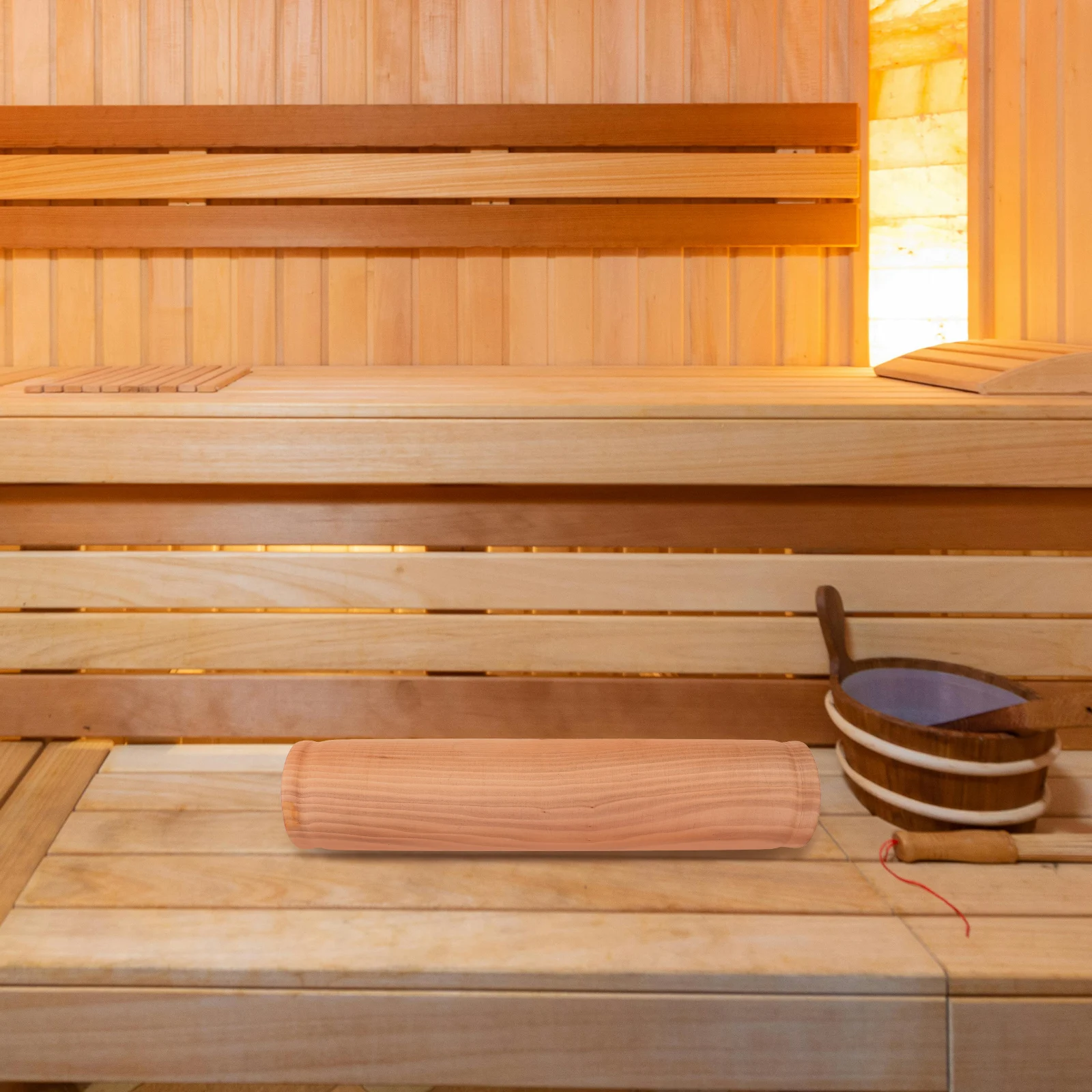 

Wooden Pillow Solid Cervical Neck Pain Relief 30cm Long 6 5cm High Sauna Room Cylinder Pillows for Sleeping Comfortably